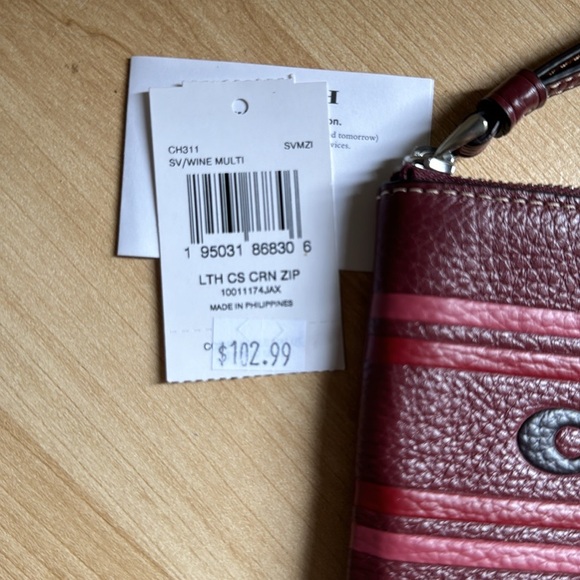 COACH Corner Zip Wristlet with Coach Stripe - Picture 4 of 10